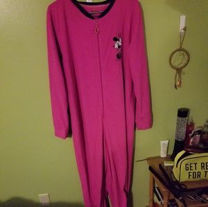 Minnie mouse footed onesie